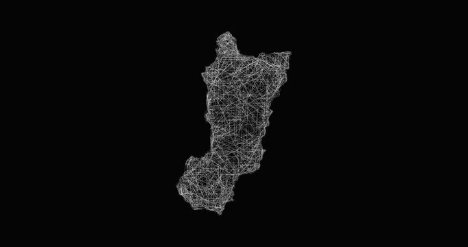 Sketch Zamora Chinchipe outline map animation - smooth progressive reveal
