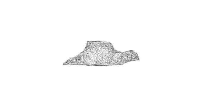 Sketch Al Minya outline map animation - smooth progressive reveal