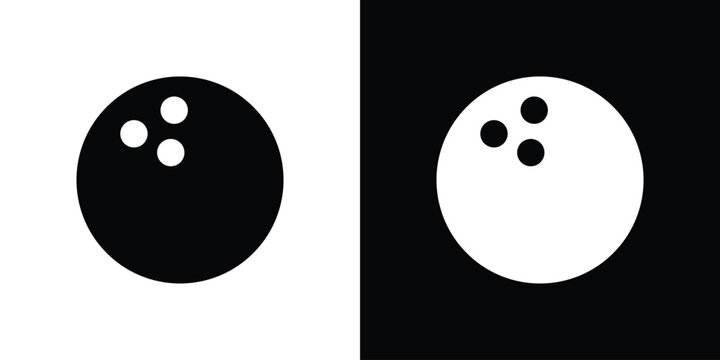 Bowling ball icon design simple and modern concept templates