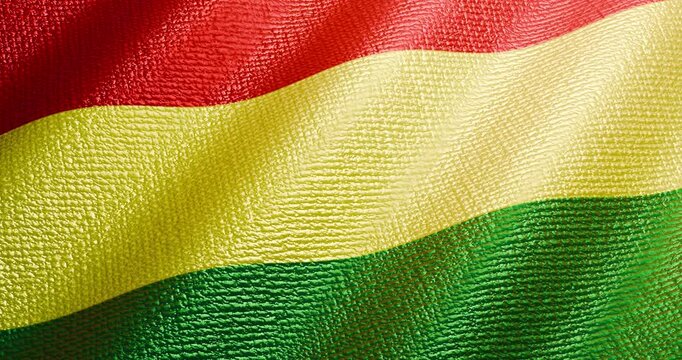 Bolivia flag of silk-3D Video. 3d render.