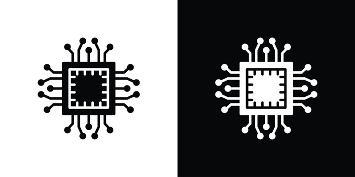 Microchip icon design simple and modern concept templates