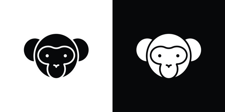 Monkey icon design simple and modern concept templates