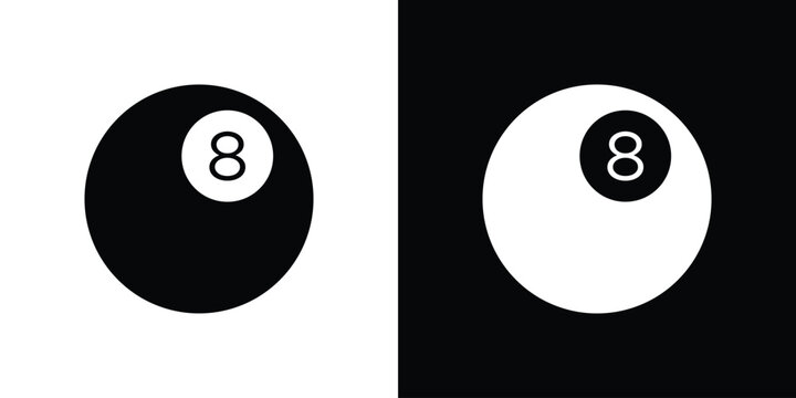 Pool 8 ball icon design simple and modern concept templates