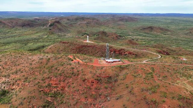 Aerial View of Mount Isa Weather Radar, Bureau of Meteorology Station in Outback Queensland, Australia