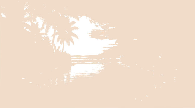 tropical palm trees on a peach background