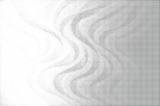 Halftone dot pattern transitioning from white to black on transparent background