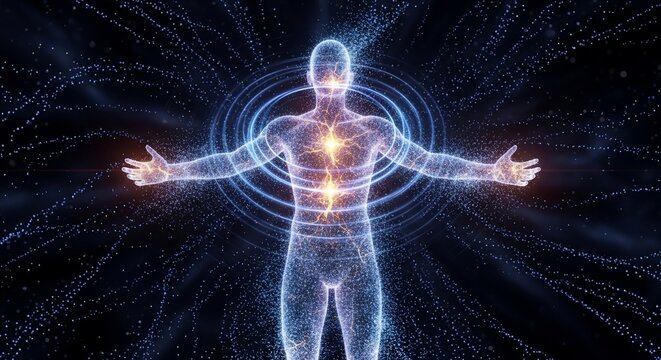 Human body energy field illustration