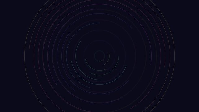 Glowing Looping Circles on Black Background with Dots