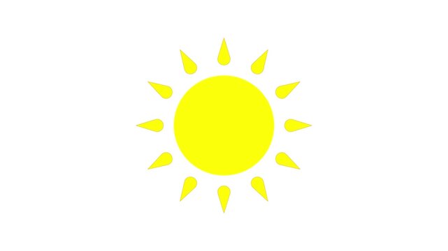 Animated bright sun icon spinning continuously