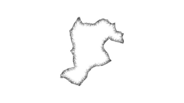 Sketch Bracknell Forest outline map animation - smooth progressive reveal