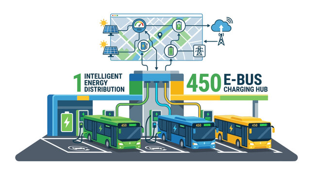 Smart E-Bus Charging Hub: Intelligent Energy Distribution for Electric Buses