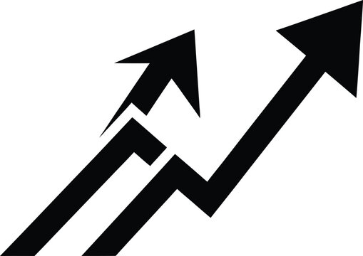 Dual upward arrows representing growth and success