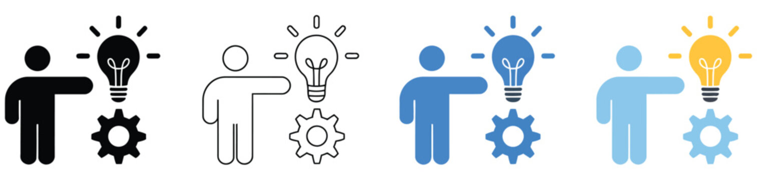 Proactive Icon Set Featuring Initiative Planning Prevention and Forward Thinking Symbols for Business Productivity Vector Designs