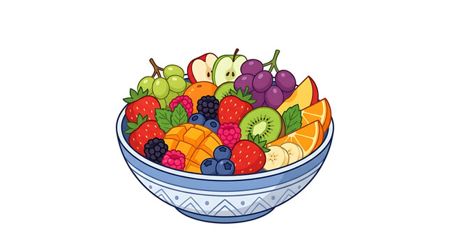Fresh fruit salad in a decorative bowl