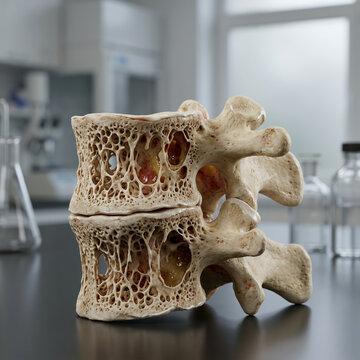 Osteoporosis Bone Density Loss Vertebra Anatomy Medical 3D Render
