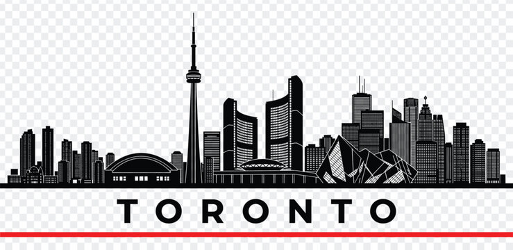 Toronto city skyline silhouette vector illustration