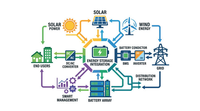 Renewable Energy Storage Integration System Diagram