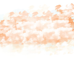 Obraz premium Beautiful white and orange fluffy clouds in the sky on a sunny day with soft light natural scenery