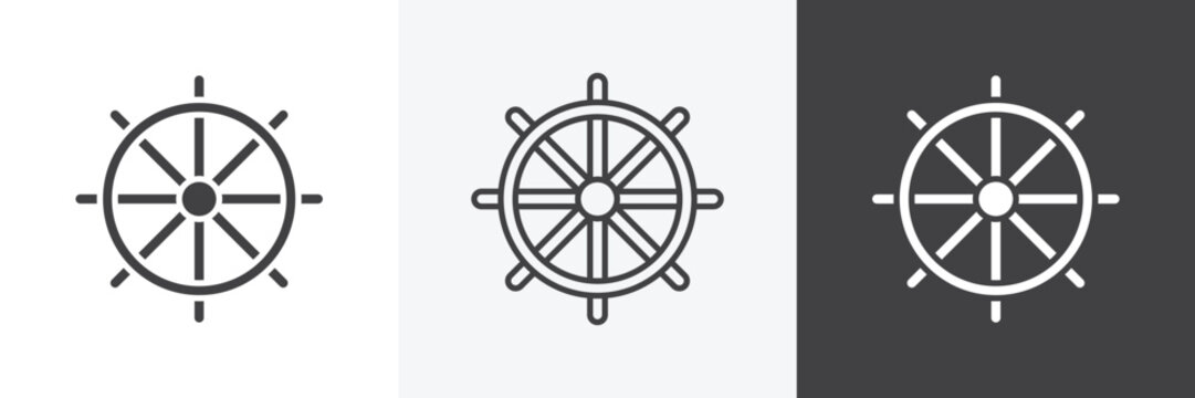 Dharmachakra icons in Thin line black color. flat simple vector symbols illustration.