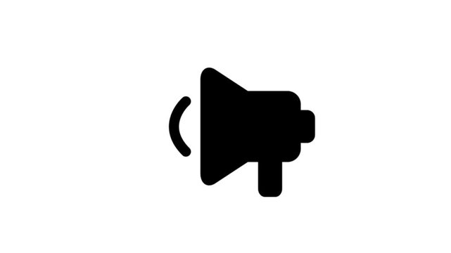 Megaphone with sound waves broadcasting an announcement or important message icon