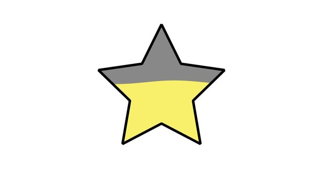 Animated yellow color filling inside star shape