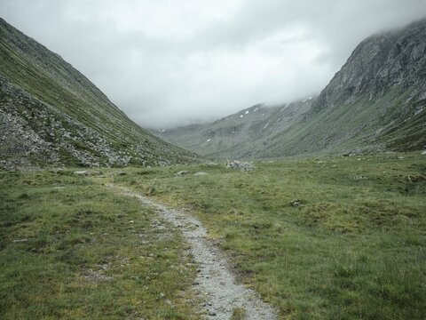 Historical sower's path along which Holocaust survivors travelled from Austria to Italy in 1947 in order to embark for Palestine, Krimmler Tauern, Pinzgau, Salzburg, Austria