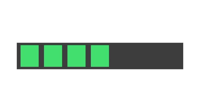 Animated green pixel grid square loading bar