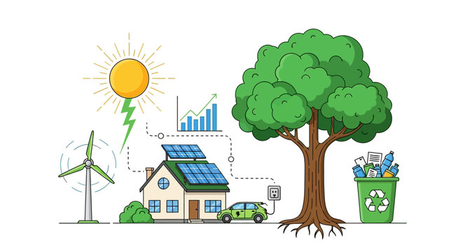 170 Eco friendly, sustainable living, green energy, solar power icons 45