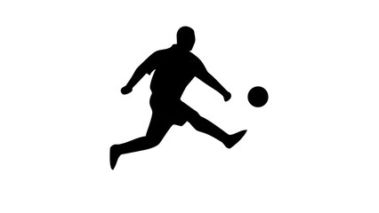 Obraz premium Silhouette of a person running with a soccer ball.