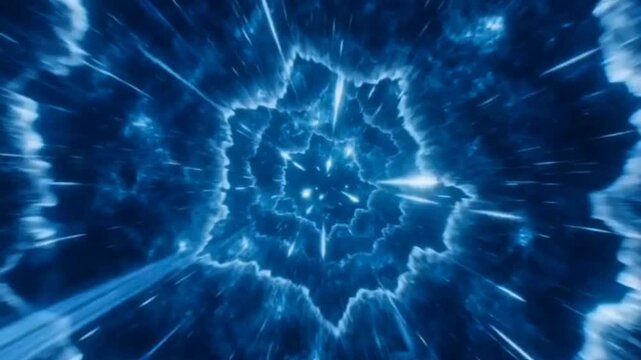 Blue Lightning Energy Tunnel and Plasma Storm Sci Fi Transition