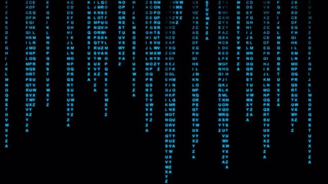 Digital Data Streams Flowing Downwards in Abstract Binary Code Background.