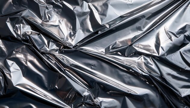 crumpled plastic paper texture wrinkled transparent foil surface crushed cellophane material with realistic folds and creases shiny packaging material background graphic