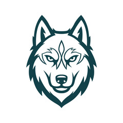 husky mascot logo vector design template simple and modern style © Antok