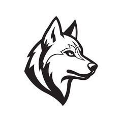 husky mascot logo vector design template simple and modern style © Antok
