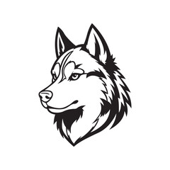 husky mascot logo vector design template simple and modern style © Antok