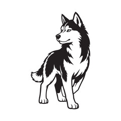 husky mascot logo vector design template simple and modern style © Antok