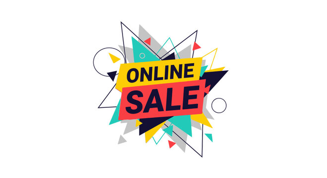 Dynamic Online Sale Promotion Banner with Geometric Shapes