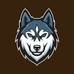 husky mascot logo vector design template simple and modern style © Antok