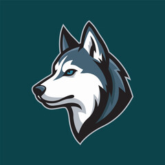 husky mascot logo vector design template simple and modern style © Antok