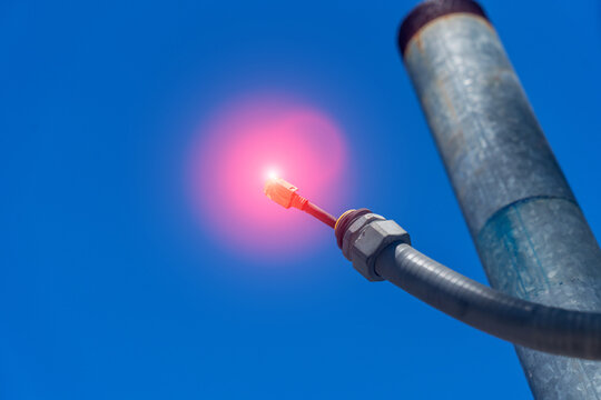 Igniting Industrial Equipment Flame in Sky