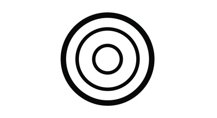 Naklejka premium Concentric Circles Silhouette On White Background rings