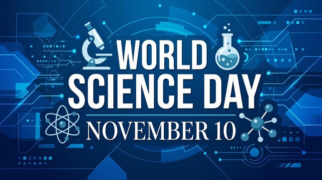 World Science Day November 10 colorful banner art, Science Day November 10 colorful poster design art, World Science Day colorful November 10 banner design