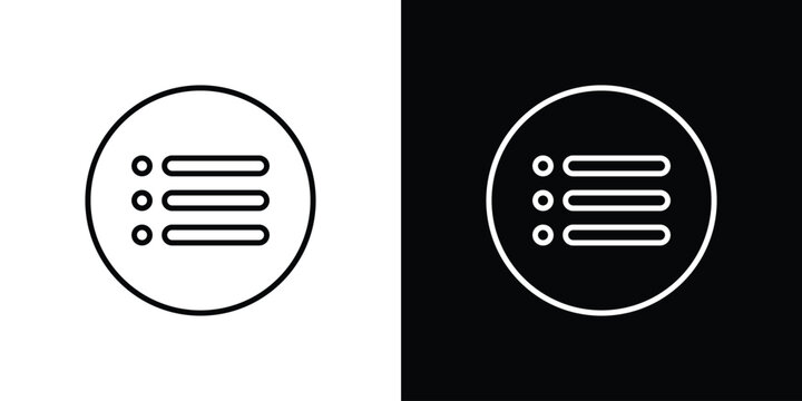 Menu icon symbols with editable linear style
