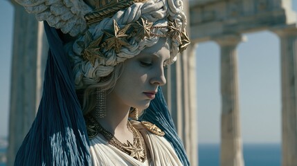 Naklejka premium Ethereal Goddess in a Classical Setting