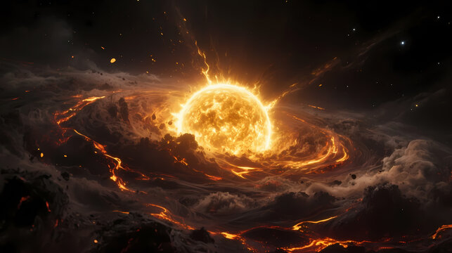 Massive star exploding in deep space