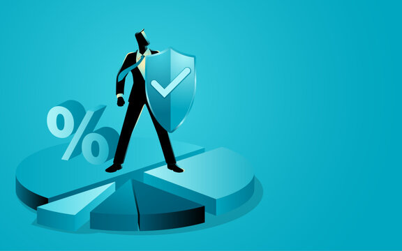 Investment Protection Concept, Secure Portfolio and Asset Protection, Financial Security, Risk Management and Wealth Preservation Illustration