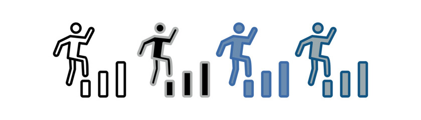  ladder of success icon set multiple style collection with design of people climbing stairs © mujahadah 
