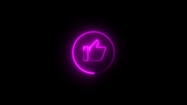 neon glowing like icon illustration concept black background 4k video.