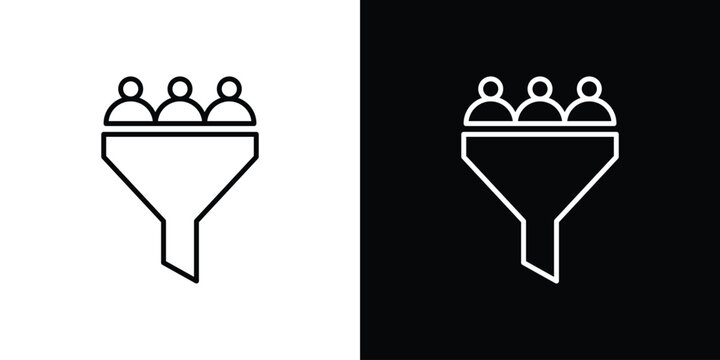 sales conversion icon symbols with editable linear style
