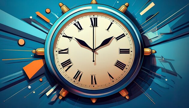clock ticking time is running out urgent message on blue background